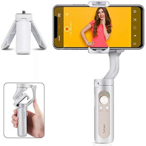 Smartphone Gimbal hohem iSteady X, A Foldable 3-Axis Gimble Stabilizer, with The One-Click Inception and Dolly-Zoom, Supports iPhone 11 pro max and Smartphones (Only 259G,White)