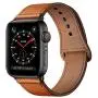 KYISGOS Compatible with iWatch Band 44mm 42mm, Genuine Leather Replacement Band Strap Compatible with Apple Watch Series 5 4 3 2 1 42mm 44mm, Brown Band with Black Adapter KYISGOS Compatible with iWatch Band 44mm 42mm, Genuine Leather Replacement Band Strap Compatible with Apple Watch Series 5 4 3 2 1 42mm 44mm, Brown Band with Black Adapter