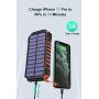 Solar Power Bank 26800mAh, Hiluckey Solar Charger with 4 Outputs Wireless Portable Charger USB C External Battery Pack Quick Charge 3.0A with Dual Flashlights for Smartphones, Tablets, Switch
