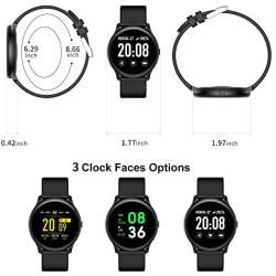 RUNDOING Smart Watch for Android Phones, 1.3 Inch Color Screen Fitness Tracker Activity Tracker, Heart Rate Monitor Fitness Watch,Compatible with iOS and Android