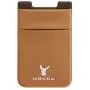 Monca [Double Secure] Cell Phone Credit Card Holder Stick on Wallet Cash Metro Card ID Holder Lycra Spandex Card Sleeves [Lid & Pocket] (Brown)