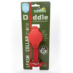 Himalayan Pet Supply Doddle | Retractable Leash and Collar in One | Fear Free | X-Small | 11-12" Neck, Red (551016)