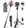 Selfie Stick Tripod, ELEGIANT Lightweight Aluminum All in One Extendable Selfie Stick Bluetooth with Remote Compatible with iPhone 11/11PRO/XS Max/XS/XR/8P/7P, Galaxy S20/S10/S9S8, Gopro, Small Camera
