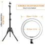 10 inch Ring Light with Tripod Stand - Foleto LED Camera Selfie Light Ring with iPhone Tripod and Phone Holder for Video Photography Makeup Live Streaming, Compatible with iPhone and Android Phone