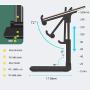 Cell Phone Stand, Adjustable Cell Phone Stand, TopACE Foldable Portable Desktop Stand, Phone Holder Stand for Desk Sturdy Aluminum Metal Stand for Phone/iPad/Kindle/Tablet/Switch (Black)