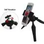 Mini Phone Tripod, LINKCOOL Lightweight Tabletop Tripod for IPhone Samsung Cellphone Camera DSLR Gopro with 360 Rotating Metal Ball Head & Universal Phone Mount Holder & Wirless Remote Control - Black