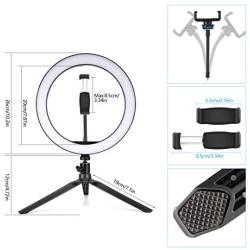 Ring Light, OUTAD 10.2" LED Selfie Ring Light with Tripod Stand & Phone Holder, Bluetooth Remote Shutter Desk Ring Light for iPhone/Android, 10 Brightness Level & 3 Light Modes, for Live Stream/Makeup