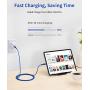 USB C to USB C Fast Charging Cable 100W 10ft, JSAUX 5A USB Type C Cable Compatible with MacBook Pro 2019 2018, iPad Pro 2019 2018, Samsung Galaxy S20 S20+ S20 Ultra Note 10 Plus A80, Pixel 3/3a/2-Blue