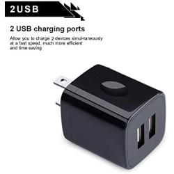 USB Wall Charger, Charger Box, NonoUV 4-Pack Dual Port Fast Charging Block Cube Plug Compatible with iPhone 11 Pro XR XS X 8 7 6 Plus, iPad, Samsung Galaxy S20+ S10 S9 Note 10 9, LG, Android, Kindle