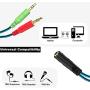 MillSO Headset Splitter 3.5mm CTIA Jack Headset Adapter Mic and Audio Headphone Splitter Cable with Separate Microphone and Headphone Connector for Gaming Headset to PC - 8inch/20CM Blue