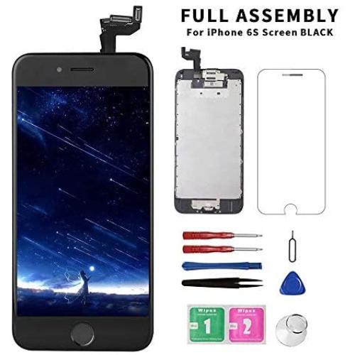 for iPhone 6S Screen Replacement with Home Button and Camera, Diykitpl Full Assembly LCD Screen Digitizer with 3D Touch for Model A1633,A1688,A1700, Include Repair Set