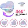 Senoj Forever: Heart Shape Phone Socket Mount Expanding Phone Holder Grip and Universal Collapsible Stand for Smartphones and Tablets - Glossy (Opal)