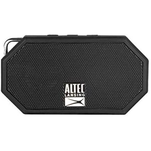 Altec Lansing Mini H2O - Wireless, Bluetooth, Waterproof Speaker, Floating, IP67, Portable Speaker, Strong Bass, Rich Stereo System, Microphone, 30 ft Range, Lightweight, 6-Hour Battery, (Black)