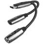 SIYIBAEBY Headphone Adapter Jack Splitter, USB C to 3.5 mm Headphone Jack Adapter, Audio Charge and Music 2 in 1 Aux Cable Compatible, for iPad Pro2018, Google Pixel 2/3/4/2XL/3XL, K1/U7mini/U7, Black