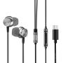 Betron BS10C Earbuds with Microphone, Type C Earphones, Noise Isolating in Ear Headphones, Bass Driven Sound, Compatible with Samsung, LG, Motorola and Smartphones with USB Type C connectivity