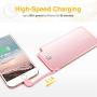 Luxtude PowerEasy Portable Charger for iPhone, 5000mAh Slim Power Bank, Portable iPhone Charger with Built in Cable (Apple Certified), Fast Charging Portable Phone Charger for iPhone11/X/7/6 Rosegold