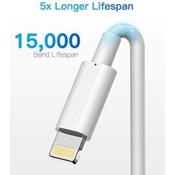 iPhone Charger Apple MFi Certified - Lightning Cable 3Pack 3ft 6ft 10ft Durable Lightning to USB A Charging Cable for iPhone 11 Xs Max XR X 8 Plus 7 Plus 6 Plus SE 2020 iPad Pro iPod Airpods - White