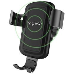 Squish Wireless Charger Car Mount Adjustable Gravity Air Vent Phone Holder for iPhone Samsung Nexus Moto OnePlus HTC Sony Nokia and Android Smartphones Qi Certified