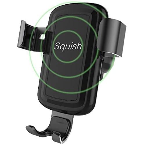Squish Wireless Charger Car Mount Adjustable Gravity Air Vent Phone Holder for iPhone Samsung Nexus Moto OnePlus HTC Sony Nokia and Android Smartphones Qi Certified