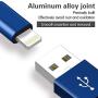 WUYA iPhone Charger, MFi Certified Lightning Cable 5 Pack (3/3/6/6/10FT) Nylon Woven with Metal Connector Compatible iPhone Xs Max/X/8/7/Plus/6S/6/SE/5S iPad - Black&Blue