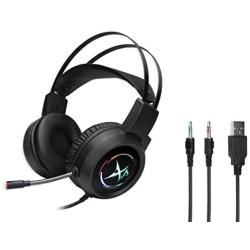 Gaming Headset for PS4 PC Xbox One Controller Noise Cancelling Over Ear Headphones with Mic RGB LED Light Bass Surround Soft Memory Earmuffs