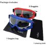 LJDJ Safety Goggles - Pack of 2 - Glasses Adjustable Outdoor Sports Dust-Proof Protection Eyewear Perfect for Foam Game Gun and Blaster (Red + Blue)