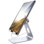 Tablet Stand Adjustable, Lamicall Phone Stand : Desktop Stand Holder Dock Compatible with Phone Xs Max XR, New iPad 2018 Pro 9.7, 10.5, Air Mini 2 3 4, Kindle, Accessories, Tab (4-13 inch) - Silver