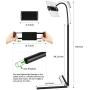 Tablet Floor Stand, Gooseneck Long Arm Cell Phone Holder Mount for 7-13inch Tablet iPad, Including ipad Pro/Mini/Air, Samsung Galaxy Tab,Kindle Black