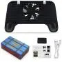 Haoyushangmao 4 in 1 Cooling Fan Radiator Charging Handle Gamepad Joystick Holder Gaming Controller Power Bank for Mobile Phone for PUBG (Color : Black)