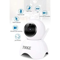 WiFi Pet Dog Camera TOOGE Pet Monitor Indoor Home Cat Camera for Baby/Elder/Nanny Motion Detection Night Vision 2-Way Audio