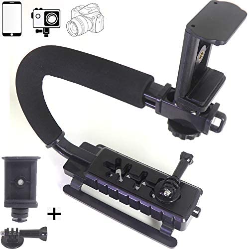 DSLR Stabilizer Handheld Video Action Stabilizing Handle Grip C Shape Professional Vlogging for Smart Phones GoPro Canon Nikon Sony Panasonic Pentax Olympus Camera Camcorder (Pack of 1)