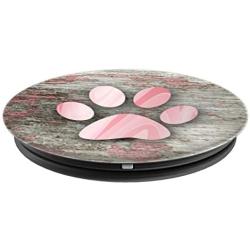 Cell Phone Holder Pop Out Knob Dog Paw Print Light Pink Cute PopSockets Grip and Stand for Phones and Tablets