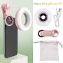 YANGFAN Phone Ring Light Clip on,2-in-1,15 x Macro Lens with 3 Light Modes,Close-Shot Fill Light with 50 LED,Rechargeable Emergency Light,Details Shots for Beauty,Eyelash,Nail,Tattoo,Jewel,etc.