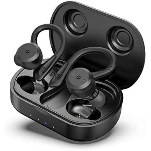 HolyHigh Wireless Earbuds Bluetooth 5.0 IPX7 Waterproof, TWS Headphones 26H Long Playtime with Charging Case, Build-in Mic in Ear Sports Earbuds for Android