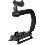 Fantaseal 4in1 DSLR/Mirrorless/Action Camera +Camcorder +Smartphone Stabilizer Holder We-Media YouTube Vlog Low Position Video Rig Mount Fit for GoPro Sony DJI OSMO Action Nikon Canon iPhone Samsung