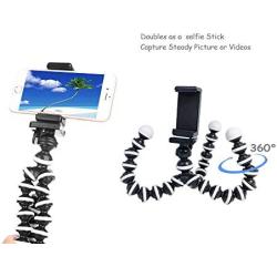 Kingneed Portable Flexible Cell Phone Octopus Tripod Phone Holder Selfie Tripod with Wireless Bluetooth Remote Shutte/Extendable Mount Holder