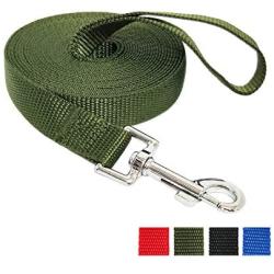 Nylon Training Dog Leash for Small Medium Large Dogs, 15ft 20ft 30ft 50ft Long Leash Dog/Puppy Lead for Obedience Recall Training, Camping