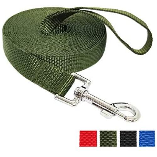 Nylon Training Dog Leash for Small Medium Large Dogs, 15ft 20ft 30ft 50ft Long Leash Dog/Puppy Lead for Obedience Recall Training, Camping