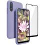 Vinve Samsung Galaxy A50 Case with Tempered Glass Screen Protector [2 Pack], Liquid Silicone Slim Fit Drop Protection Case for Galaxy A50 (Purple)