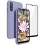 Vinve Samsung Galaxy A50 Case with Tempered Glass Screen Protector [2 Pack], Liquid Silicone Slim Fit Drop Protection Case for Galaxy A50 (Purple)