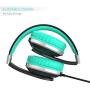 Elecder i41 Kids Headphones, Headphones for Kids Children Girls Boys Teens Foldable Adjustable On Ear Headphones with 3.5mm Jack for iPad Cellphones Computer MP3/4 Kindle Airplane School Black/Teal