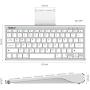 Nulaxy KM13 Wireless Bluetooth Keyboard with Sliding Stand Compatible with Apple iPad iPhone Samsung Android Windows Tablets Phones Keyboard - Silver