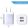 USB Charging Box, Charger Adapter, Ailkin 3-Pack 2.1Amp Dual Port Fast Charge Plug Cube Base Replacement for iPhone X/8/7/6S/6S Plus/6, Samsung Galaxy S7/S6/S5 Edge, LG, HTC, Huawei, Moto, Kindle