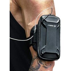 Sports Armband: Cell Phone Holder Case Arm Band Strap with Zipper Pouch Mobile Exercise Running Workout for Apple iPhone 6 6S 7 X Plus Touch Android Galaxy S6 S7 S8 S9 Note 5 Edge Pixel (Matte Black)