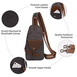 Canvas Sling Bag Small Crossbody Backpack Shoulder Casual Daypack Rucksack for Men Women Outdoor Cycling Hiking Travel