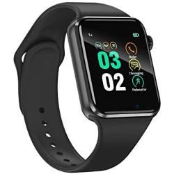 Smart Watch for Android Phones iPhone Compatible for Women Men - Aeifond Bluetooth Touch Screen Smartwatch Fitness Tracker with Camera Step Calorie Counter Sleep Monitor SIM SD Card Slot (Black)