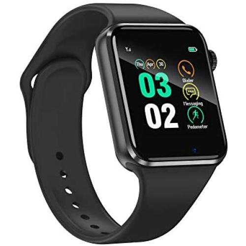 Smart Watch for Android Phones iPhone Compatible for Women Men - Aeifond Bluetooth Touch Screen Smartwatch Fitness Tracker with Camera Step Calorie Counter Sleep Monitor SIM SD Card Slot (Black)