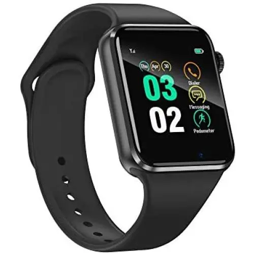 Smart Watch for Android Phones iPhone Compatible for Women Men - Aeifond Bluetooth Touch Screen Smartwatch Fitness Tracker with Camera Step Calorie Counter Sleep Monitor SIM SD Card Slot (Black)