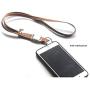 FORCEHOLD Leather Zipper Steel Detachable Push Button Buckle Car Key Lanyard,ID Card Holder Neck Straps,Phone Holder Straps Necklace,Mobile Phone Anti-Lost Anti-Theft Rope Straps (Brown)