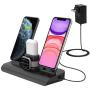 Wireless Charger for iPhone, Wireless Charging Stand for AirPods and Apple Watch, 4 in 1 Apple Charging Station Qi 7.5 W/10W Fast Charging Pad Compatible with iPhone 11/11 Pro/8/8 Plus/Xs MAX/XS/XR